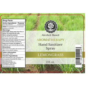 Lemongrass Hand Aromatherapy oz Hand Sanitizer Spray 60% Alcohol